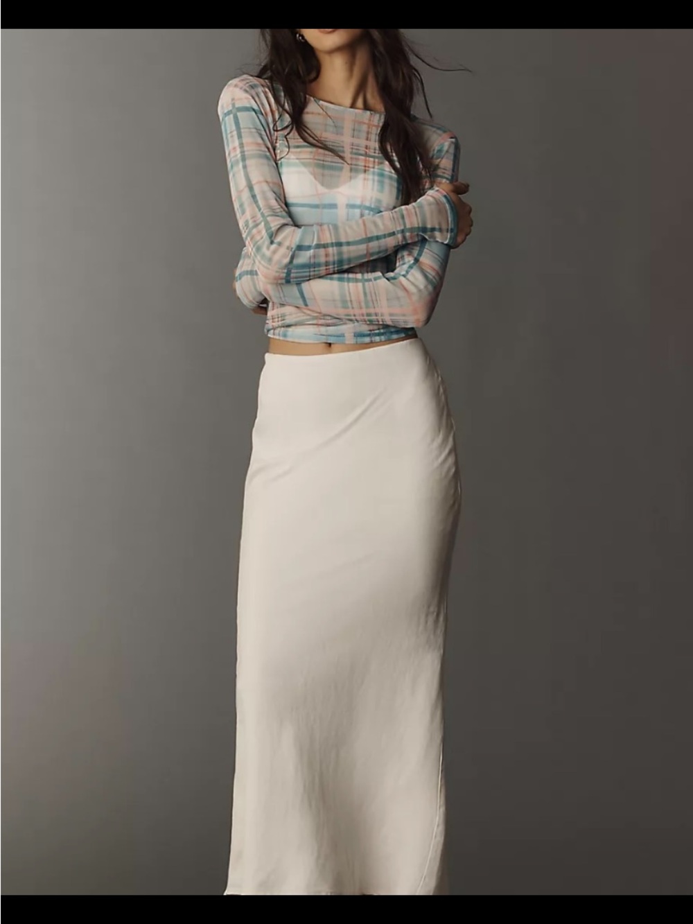 Long-Sleeve Mesh Top.